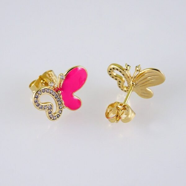 Women Earrings/ Aretes Dama/Zircon Stone/14k Real Color// E1242 - Image 2