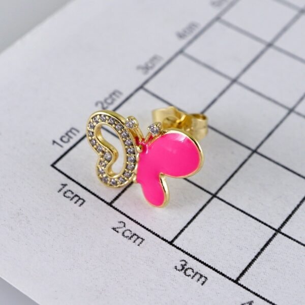 Women Earrings/ Aretes Dama/Zircon Stone/14k Real Color// E1242 - Image 3
