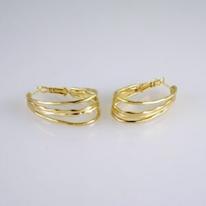 Women Earrings/ Aretes Dama/ Plain/  14k Real Color// E1282