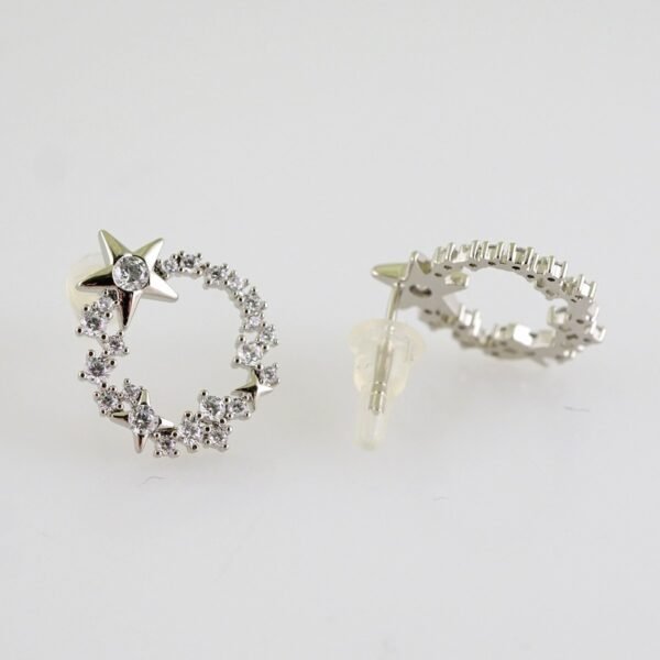 Women Earrings/ Aretes Dama/Zircon Stone/Silver Color// E1288 - Image 2