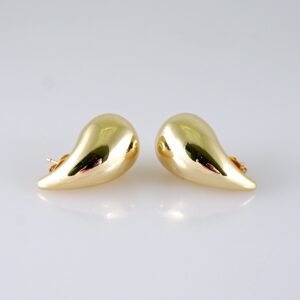 Women Earrings/ Aretes Dama/Plain/14k Real Color// E1332