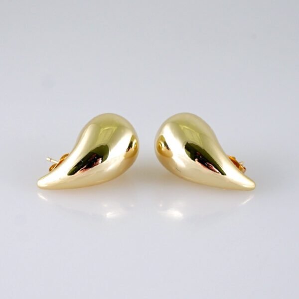 Women Earrings/ Aretes Dama/Plain/14k Real Color// E1332