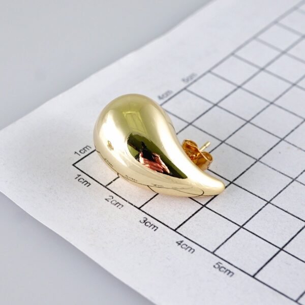 Women Earrings/ Aretes Dama/Plain/14k Real Color// E1332 - Image 3