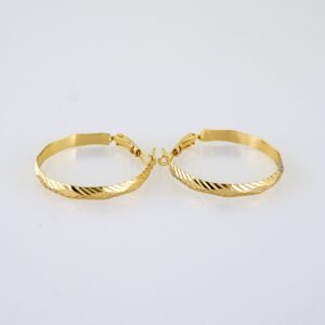 Women Earrings/ Aretes Dama/ Plain/ 14k Real Color// E1361