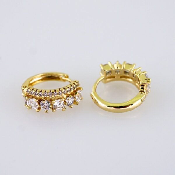 Women Earrings/ Aretes Dama/ Zircon Stone/ 14k Real Color// E1362 - Image 2