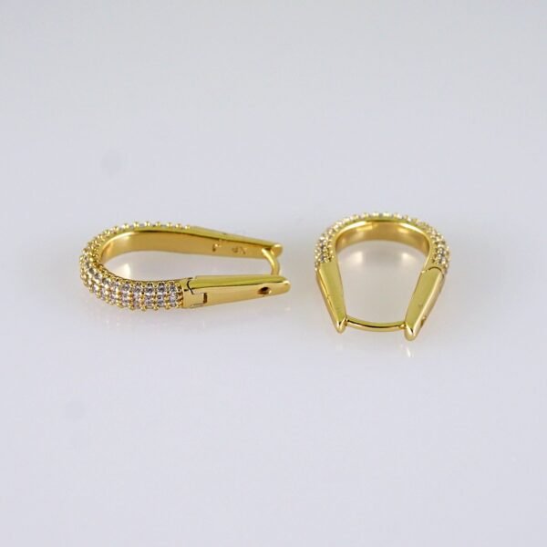 Women Earrings/ Aretes Dama/ Zircon Stone/ 14k Real Color// E1368 - Image 2