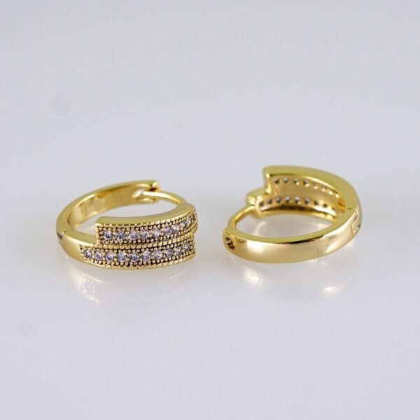 Women Earrings/ Aretes Dama/ Zircon Stone/ 14k Real Color// E1370 - Image 2
