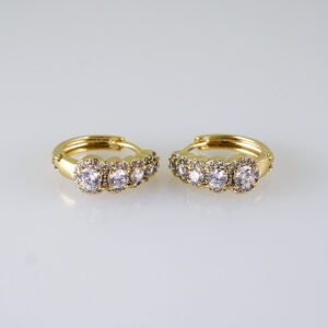 Women Earrings/ Aretes Dama/ Zircon Stone/ 14k Real Color// E1371