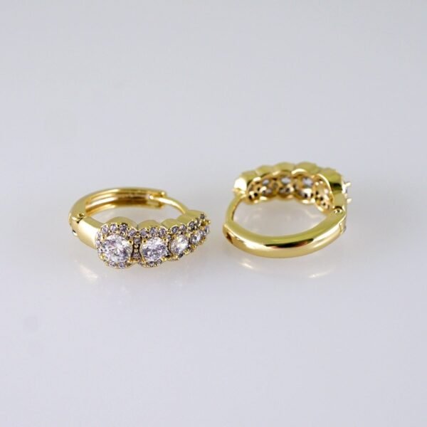 Women Earrings/ Aretes Dama/ Zircon Stone/ 14k Real Color// E1371 - Image 2