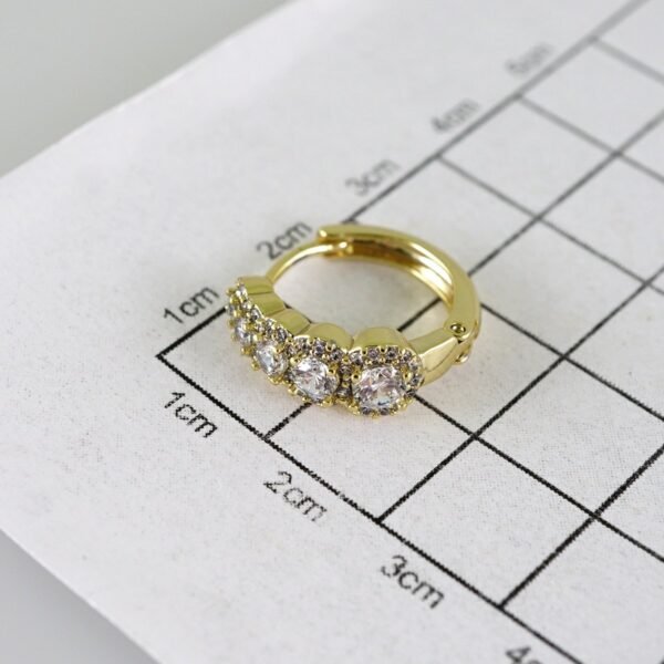 Women Earrings/ Aretes Dama/ Zircon Stone/ 14k Real Color// E1371 - Image 3