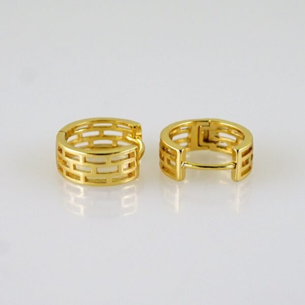 Women Earrings/ Aretes Dama/Plain/ 14k Real Color// E1386 - Image 2