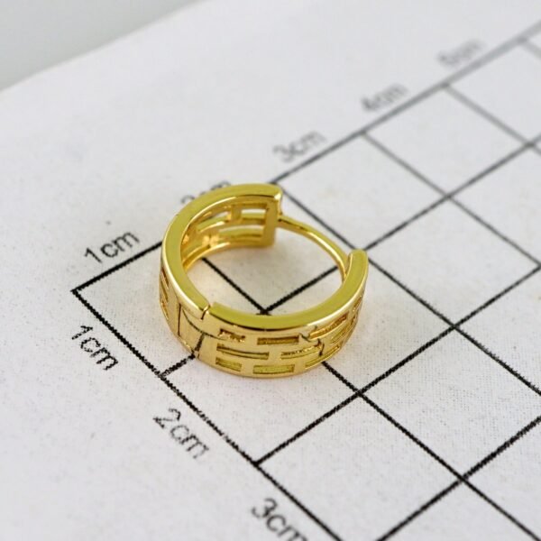 Women Earrings/ Aretes Dama/Plain/ 14k Real Color// E1386 - Image 3