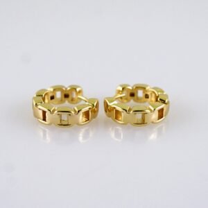 Women Earrings/ Aretes Dama/ Plain/ 14k Real Color// E1390