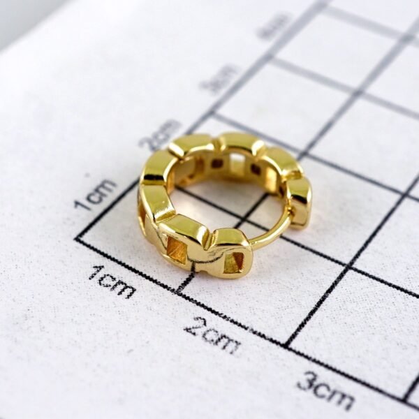Women Earrings/ Aretes Dama/ Plain/ 14k Real Color// E1390 - Image 3