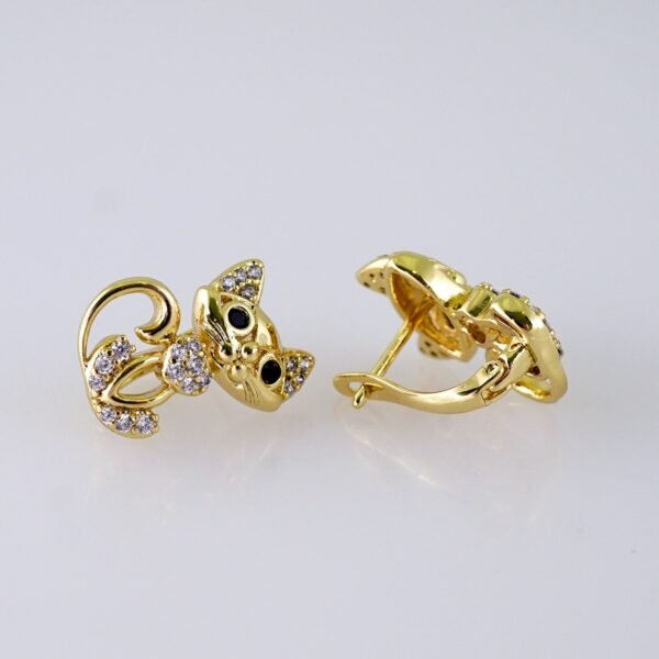 Women Earrings/ Aretes Dama/ Zircon Stone/ 14k Real Color// E1396 - Image 2