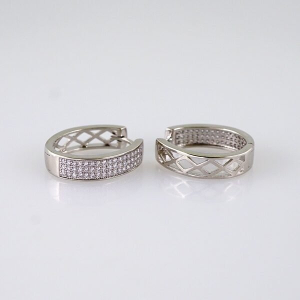 Women Earrings/ Aretes Dama/ Zircon Stone/ Silver Color// E1400 - Image 2
