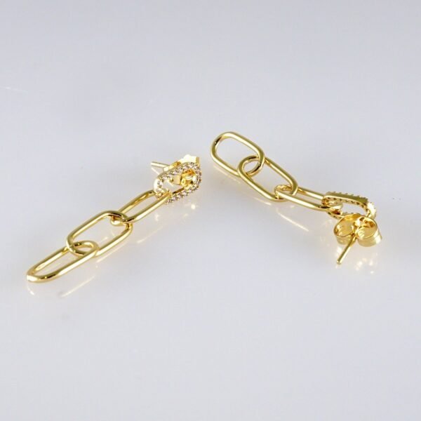 Women Earrings/ Aretes Dama/ Zircon Stone/ 14k Real Color// E1406 - Image 2