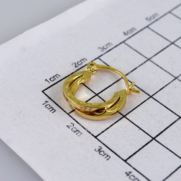 Women Earrings/ Aretes Dama/ Plain/ 14k Real Color// E1409 - Image 3