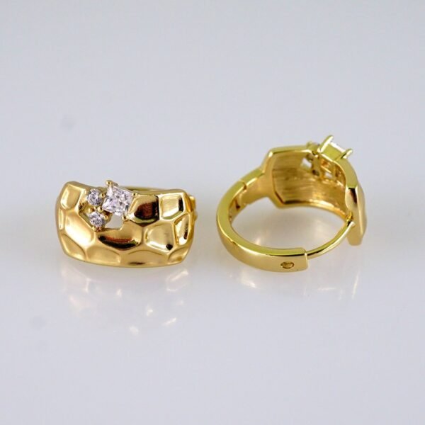 Women Earrings/ Aretes Dama/ Zircon Stone/ 14k Real Color// E1410 - Image 2