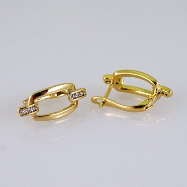 Women Earrings/ Aretes Dama/ Zircon Stone/ 14k Real Color// E1411 - Image 2