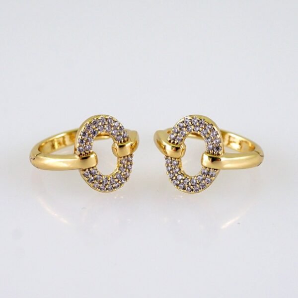 Women Earrings/ Aretes Dama/ Zircon Stone/ 14k Real Color// E1413