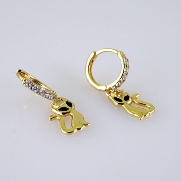 Women Earrings/ Aretes Dama/ Zircon Stone/ 14k Real Color// E1416 - Image 2