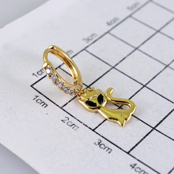Women Earrings/ Aretes Dama/ Zircon Stone/ 14k Real Color// E1416 - Image 3