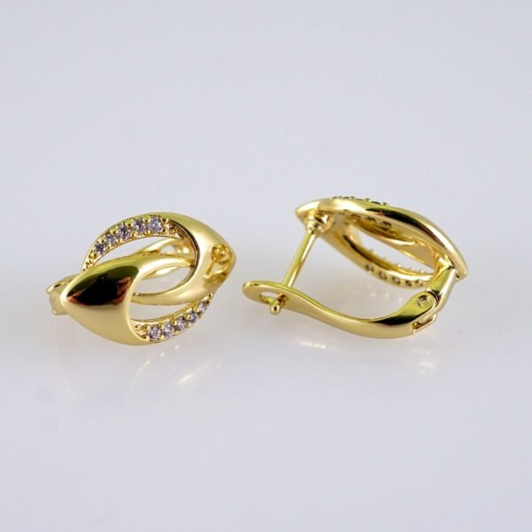 Women Earrings/ Aretes Dama/ Zircon Stone/ 14k Real Color// E1417 - Image 2