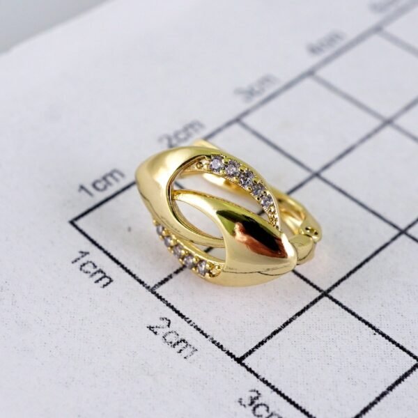 Women Earrings/ Aretes Dama/ Zircon Stone/ 14k Real Color// E1417 - Image 3