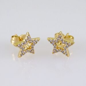 Women Earrings/ Aretes Dama/ Zircon Stone/ 14k Real Color// E1418