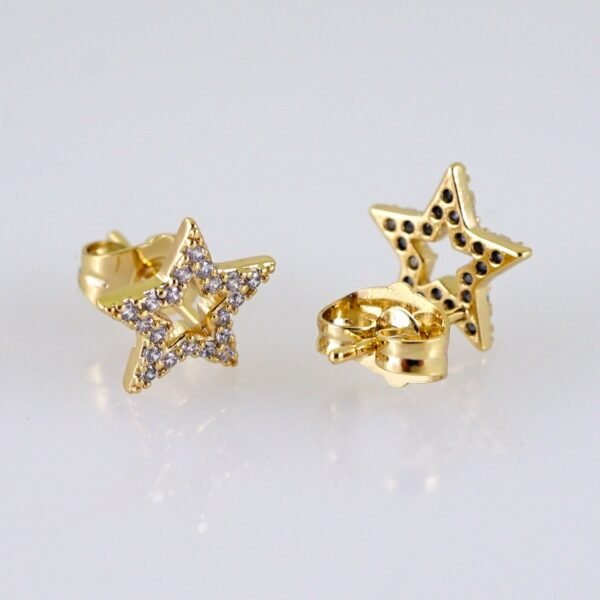 Women Earrings/ Aretes Dama/ Zircon Stone/ 14k Real Color// E1418 - Image 2