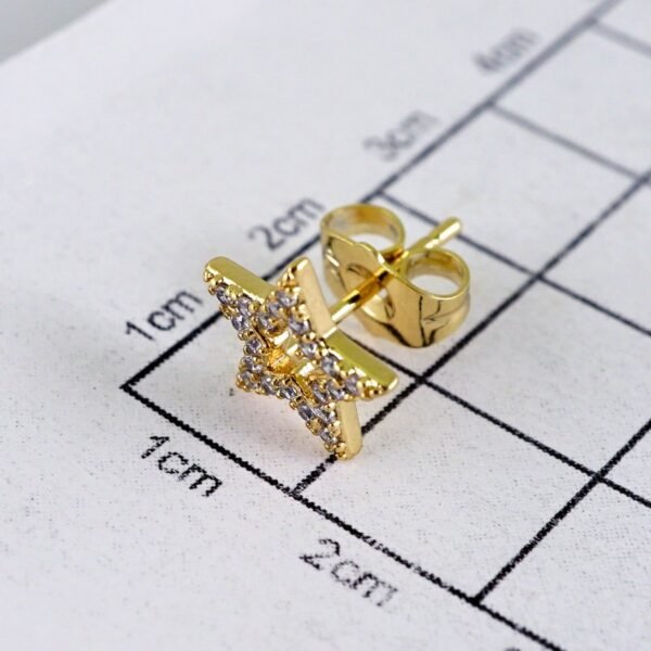 Women Earrings/ Aretes Dama/ Zircon Stone/ 14k Real Color// E1418 - Image 3