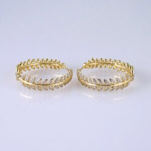 Women Earrings/ Aretes Dama/ Zircon Stone/ 14k Real Color// E1422
