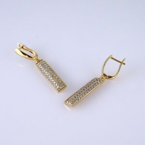 Women Earrings/ Aretes Dama/ Zircon Stone/ 14k Real Color// E1423