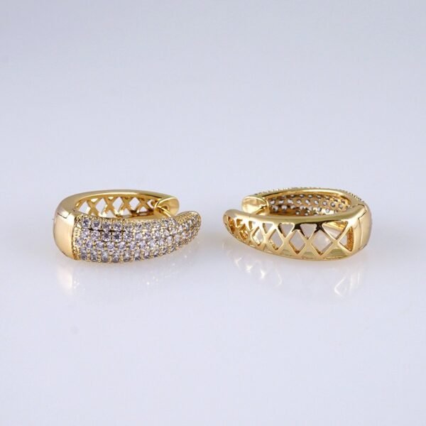 Women Earrings/ Aretes Dama/ Zircon Stone/ 14k Real Color// E1424 - Image 2