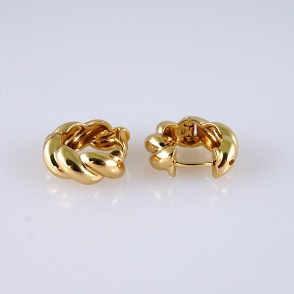 Women Earrings/ Aretes Dama/ Plain/ 14k Real Color// E1426 - Image 2