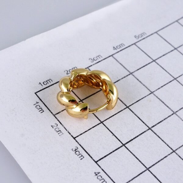 Women Earrings/ Aretes Dama/ Plain/ 14k Real Color// E1426 - Image 3
