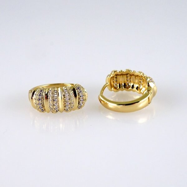 Women Earrings/ Aretes Dama/ Zircon Stone/ 14k Real Color// E1427 - Image 2