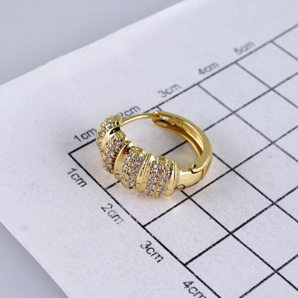 Women Earrings/ Aretes Dama/ Zircon Stone/ 14k Real Color// E1427 - Image 3