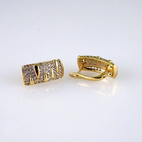 Women Earrings/ Aretes Dama/ Zircon Stone/ 14k Real Color// E1428 - Image 2