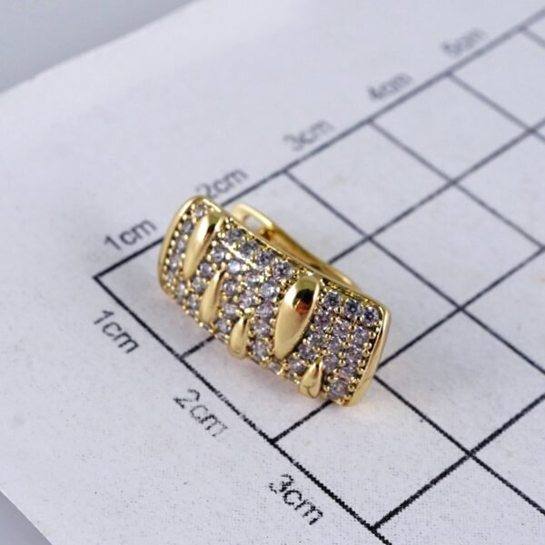 Women Earrings/ Aretes Dama/ Zircon Stone/ 14k Real Color// E1428 - Image 3