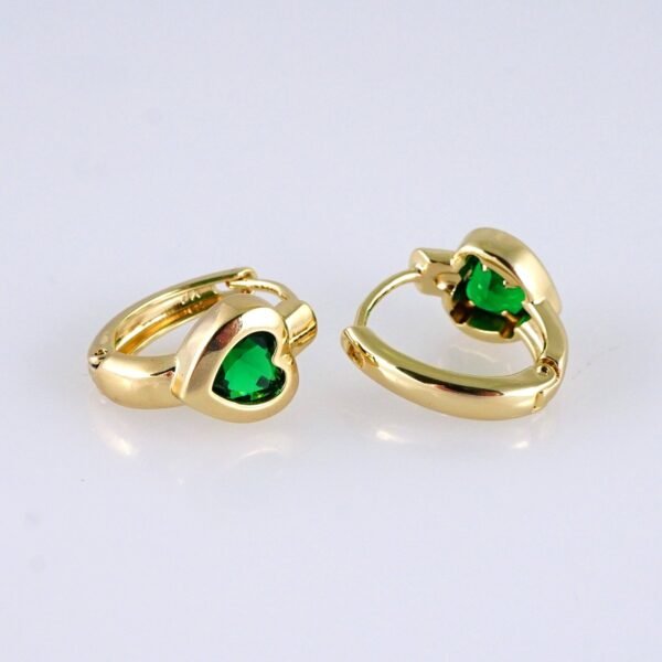 Women Earrings/ Aretes Dama/ Zircon Stone/ 14k Real Color// E1430 - Image 2