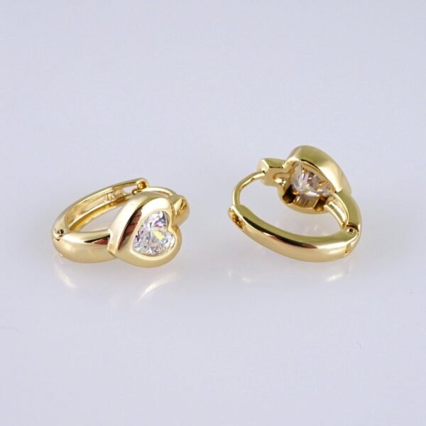 Women Earrings/ Aretes Dama/ Zircon Stone/ 14k Real Color// E1431 - Image 2