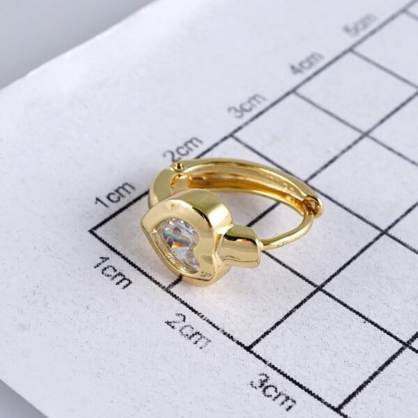 Women Earrings/ Aretes Dama/ Zircon Stone/ 14k Real Color// E1431 - Image 3