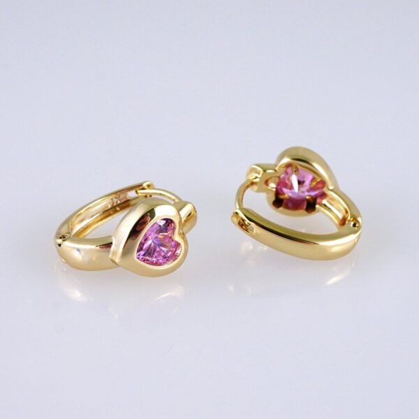 Women Earrings/ Aretes Dama/ Zircon Stone/ 14k Real Color// E1433 - Image 2
