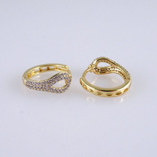Women Earrings/ Aretes Dama/Zircon Stone/14k Real Color// E1434 - Image 2