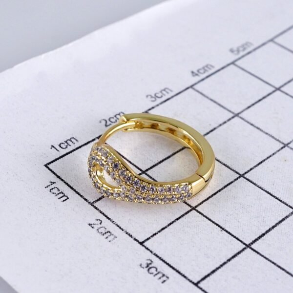 Women Earrings/ Aretes Dama/Zircon Stone/14k Real Color// E1434 - Image 3