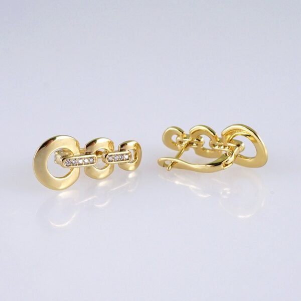Women Earrings/ Aretes Dama/ Zircon Stone/ 14k Real Color// E1435 - Image 2