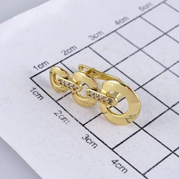 Women Earrings/ Aretes Dama/ Zircon Stone/ 14k Real Color// E1435 - Image 3