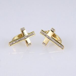 Women Earrings/ Aretes Dama/ Zircon Stone/ 14k Real Color// E1436